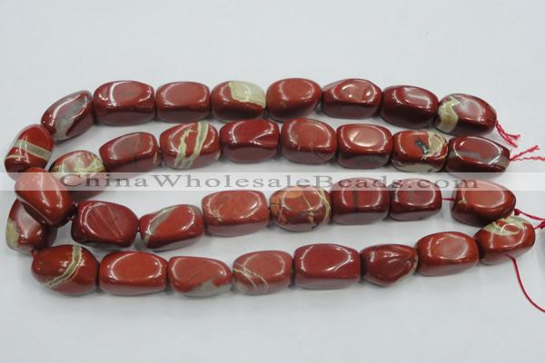 CRE21 16 inches 16*25mm nugget natural red jasper beads wholesale