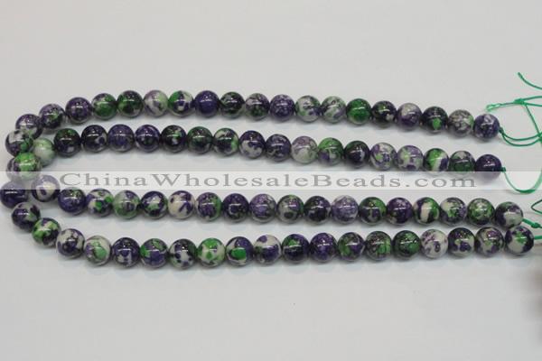 CRF04 15.5 inches 10mm round dyed rain flower stone beads wholesale