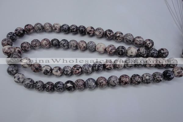 CRF283 15.5 inches 10mm round dyed rain flower stone beads