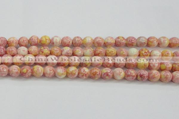 CRF319 15.5 inches 14mm round dyed rain flower stone beads wholesale