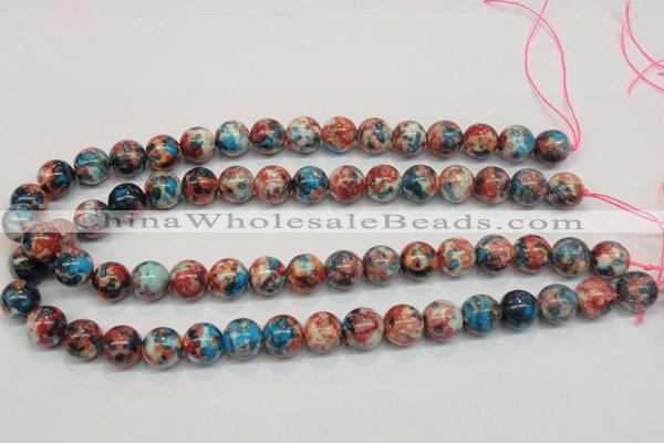 CRF37 15.5 inches 12mm round dyed rain flower stone beads wholesale