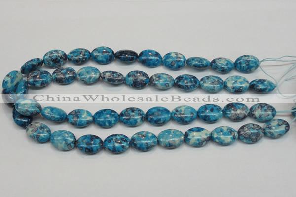 CRF71 15.5 inches 13*18mm oval dyed rain flower stone beads wholesale