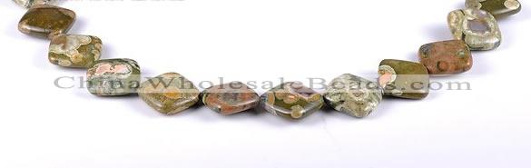 CRH05 15*15mm rhombic natural rhyolite gemstone beads Wholesale