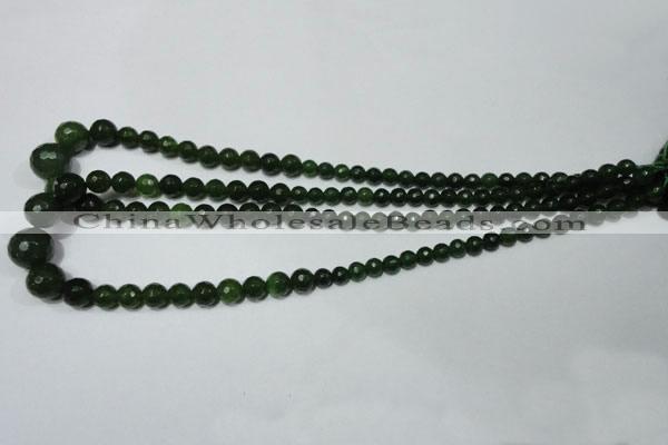 CRO714 15.5 inches 6mm – 14mm faceted round candy jade beads