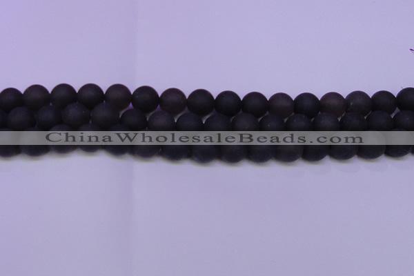 CRO842 15.5 inches 8mm round matte smoky quartz beads