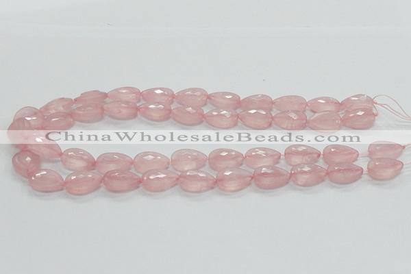 CRQ85 15.5 inches 13*18mm faceted teardrop natural rose quartz beads