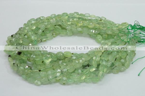 CRU120 15.5 inches 10*10mm faceted square green rutilated quartz beads