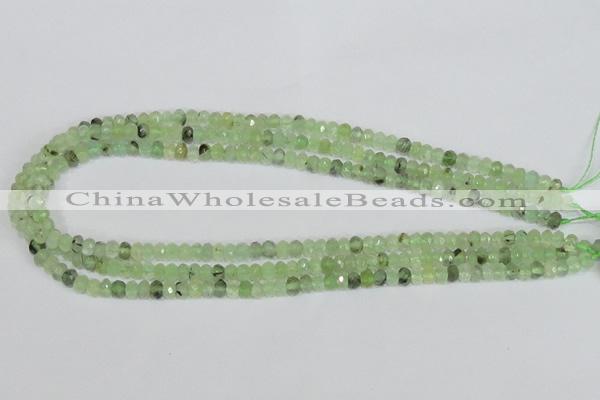 CRU205 15.5 inches 4*6mm faceted rondelle green rutilated quartz beads