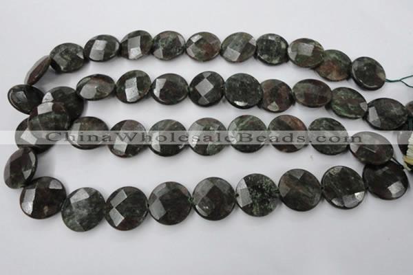 CRZ217 15.5 inches 20mm faceted coin ruby zoisite gemstone beads