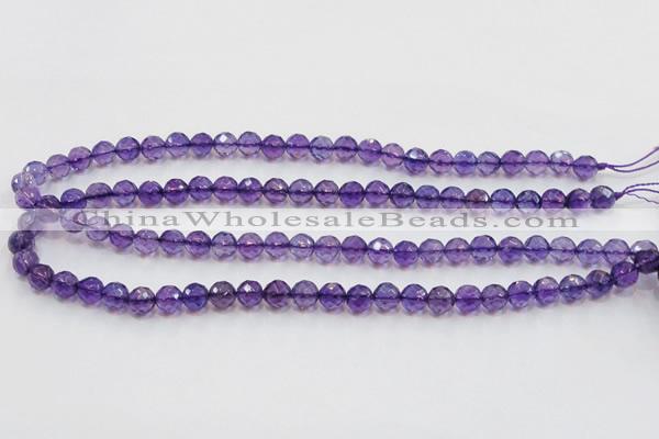 CSA16 15.5 inches 8mm faceted round synthetic amethyst beads