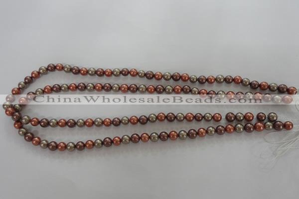 CSB1018 15.5 inches 6mm round mixed color shell pearl beads