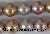 CSB103 15.5 inches 16mm round mixed color shell pearl beads