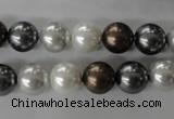 CSB1054 15.5 inches 10mm round mixed color shell pearl beads