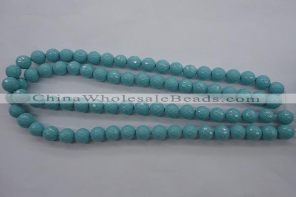 CSB1176 15.5 inches 12mm faceted round shell pearl beads