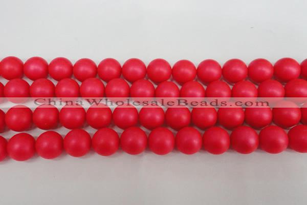 CSB1308 15.5 inches 10mm matte round shell pearl beads wholesale