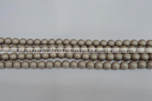 CSB1320 15.5 inches 4mm matte round shell pearl beads wholesale