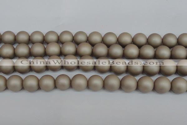 CSB1324 15.5 inches 12mm matte round shell pearl beads wholesale