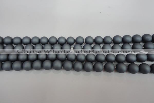 CSB1325 15.5 inches 4mm matte round shell pearl beads wholesale