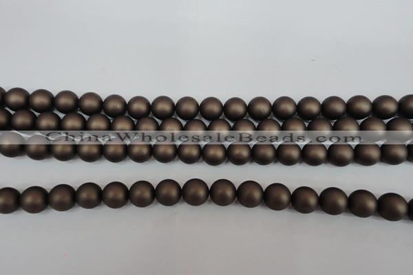 CSB1331 15.5 inches 6mm matte round shell pearl beads wholesale