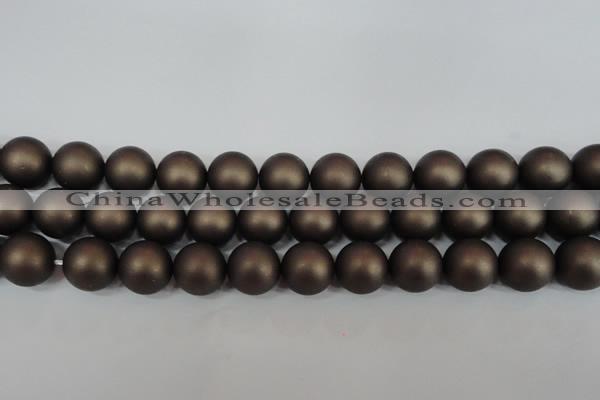 CSB1334 15.5 inches 12mm matte round shell pearl beads wholesale