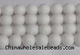 CSB1350 15.5 inches 4mm matte round shell pearl beads wholesale