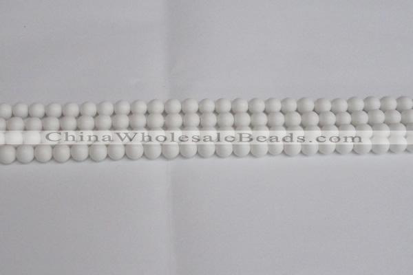 CSB1350 15.5 inches 4mm matte round shell pearl beads wholesale