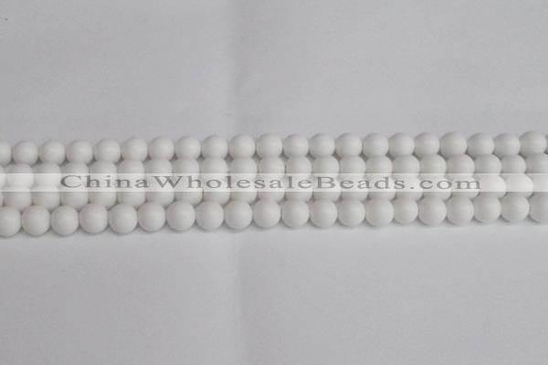 CSB1351 15.5 inches 6mm matte round shell pearl beads wholesale