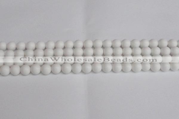 CSB1352 15.5 inches 8mm matte round shell pearl beads wholesale