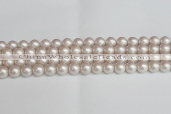 CSB1359 15.5 inches 12mm matte round shell pearl beads wholesale