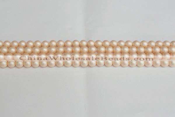 CSB1361 15.5 inches 6mm matte round shell pearl beads wholesale