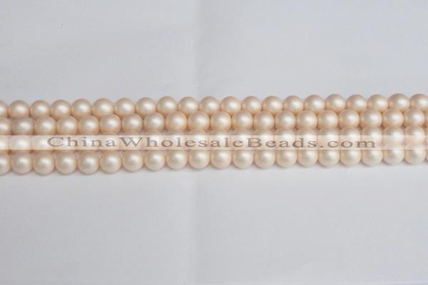 CSB1362 15.5 inches 8mm matte round shell pearl beads wholesale