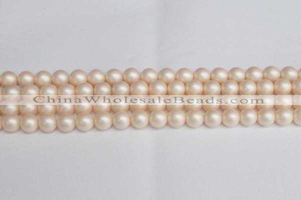 CSB1363 15.5 inches 10mm matte round shell pearl beads wholesale