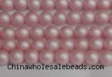 CSB1370 15.5 inches 4mm matte round shell pearl beads wholesale