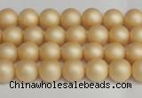 CSB1375 15.5 inches 4mm matte round shell pearl beads wholesale