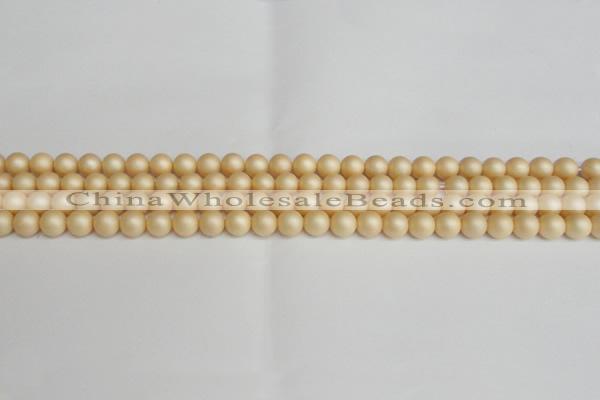 CSB1375 15.5 inches 4mm matte round shell pearl beads wholesale