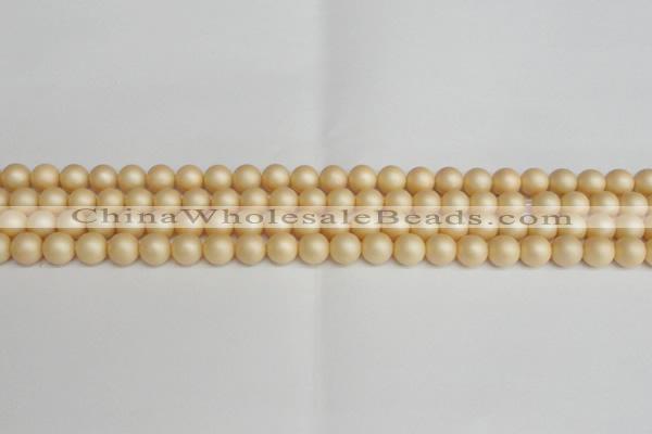 CSB1376 15.5 inches 6mm matte round shell pearl beads wholesale