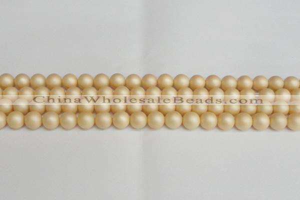 CSB1378 15.5 inches 10mm matte round shell pearl beads wholesale