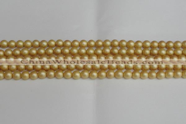 CSB1381 15.5 inches 6mm matte round shell pearl beads wholesale