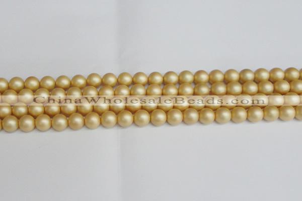 CSB1382 15.5 inches 8mm matte round shell pearl beads wholesale