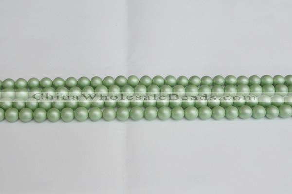 CSB1390 15.5 inches 4mm matte round shell pearl beads wholesale