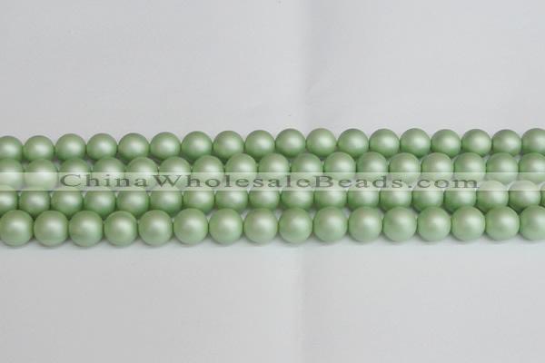 CSB1393 15.5 inches 10mm matte round shell pearl beads wholesale