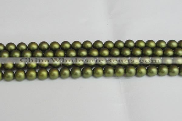 CSB1399 15.5 inches 12mm matte round shell pearl beads wholesale