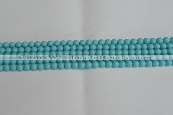 CSB1405 15.5 inches 4mm matte round shell pearl beads wholesale