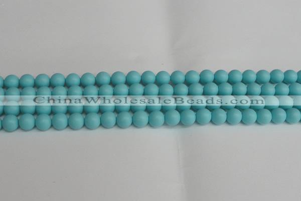 CSB1407 15.5 inches 8mm matte round shell pearl beads wholesale