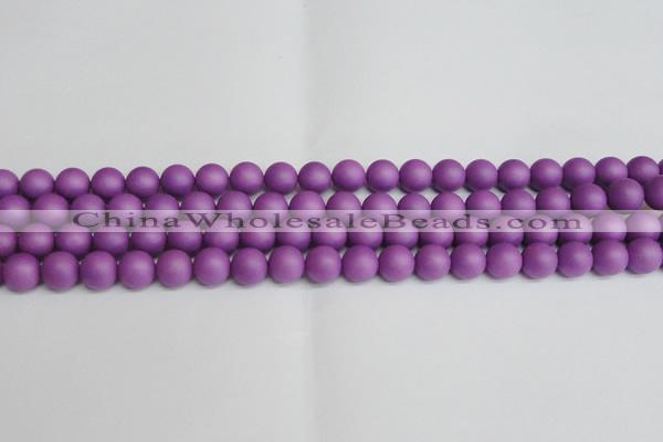 CSB1416 15.5 inches 6mm matte round shell pearl beads wholesale