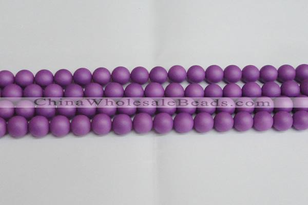 CSB1418 15.5 inches 10mm matte round shell pearl beads wholesale