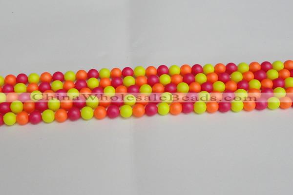 CSB1425 15.5 inches 4mm matte round shell pearl beads wholesale