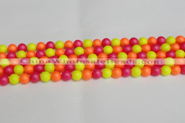 CSB1428 15.5 inches 10mm matte round shell pearl beads wholesale