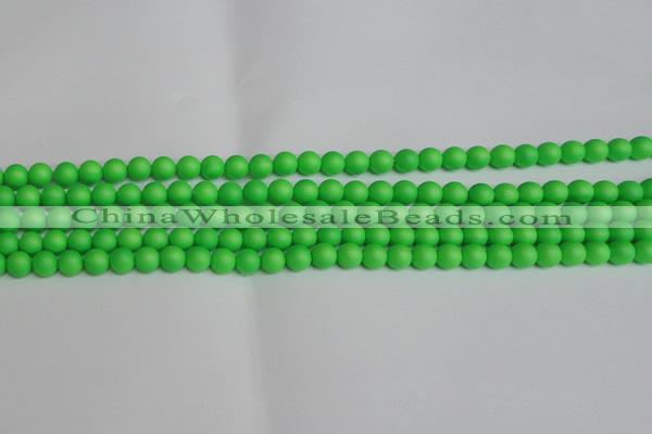 CSB1430 15.5 inches 4mm matte round shell pearl beads wholesale