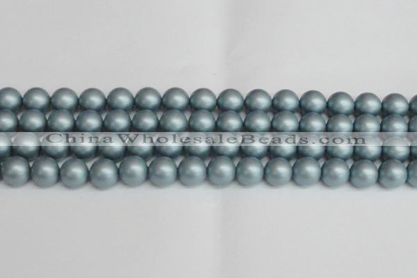 CSB1439 15.5 inches 12mm matte round shell pearl beads wholesale